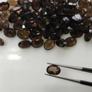 Natural Brown Smoky Quartz 8x6MM Oval Cut Best Quality Custom Acceptable Loose Gemstone for Jewelry Making - Product Image 1