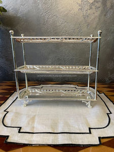 Support à gâteau à deux niveaux en métal brillant, plateau de service multi-étages réutilisable pour pâtisseries, décoration de fête, décoration de la maison, cadeau - Product Image 4