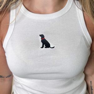 Scarf Wearing Dachshund <b>Dog</b> Print White Cotton Short Sleeve <b>T</b>-<b>Shirt</b> Women Crew Neck Crop Top Streetwear Apparel - Product Image 2