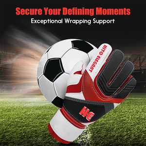 Gants de gardien de but de football en latex allemand, design personnalisé noir et rouge, coupe négative, extensibles, avec latex allemand de 3 mm et embossage - Product Image 4