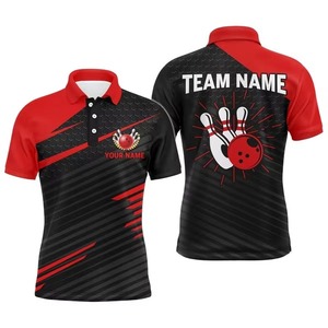 Custom <b>Bowling</b> Polo Shirt Men's Short Sleeve Sublimation Printed Team Jersey 100% Polyester Knitted Casual Plus Size - Product Image 2