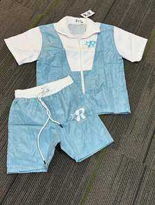 High Quality Custom <b>Men's</b> Nylon Windbreaker Zip Up <b>Jacket</b> and Shorts Set <b>Summer</b> Water Resistant Tracksuit - Product Image 3
