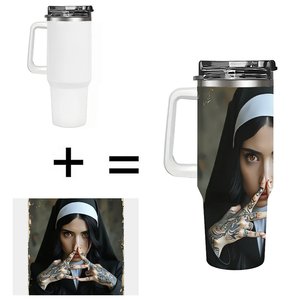 Stainless Steel Tumbler 40oz With Nun Tattoo Design Travel Mug For <b>Coffee</b> Tea - Product Image 1