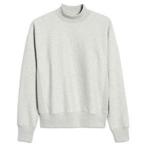 Sudadera para mujer OEM personalizada, color gris jaspeado, forro polar de poliéster/algodón, cuello redondo oversize, estilo streetwear de invierno con ribete frontal en la parte inferior. - Product Image 4