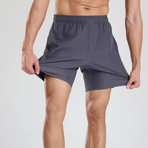 Shorts de sport décontractés pour hommes en toile 100 % coton, séchage rapide, respirants, avec logo frontal, style streetwear, pour le basketball et l'entraînement - Product Image 2