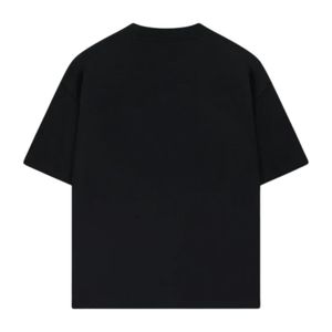 T-shirt en coton noir à manches courtes coupe ample pour homme, avec petit imprimé sur la poitrine, style décontracté urbain, vente en gros OEM, fourniture personnalisée - Product Image 2