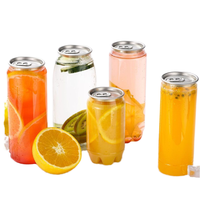 Boîtes de boisson gazeuse en PET durables de 250 ml, 330 ml, 375 ml, 500 ml, boissons gazeuses avec couvercle facile à ouvrir pour plus de commodité, logo personnalisé