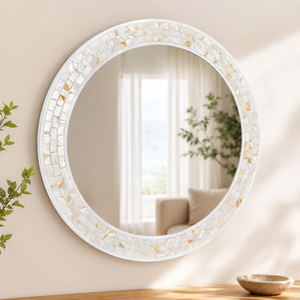 Espejo de Pared de Madera de Lujo, Hecho a Mano, con Incrustaciones Decorativas de Mosaico, Marco Ecológico Tradicional, Espejo para Sala de Estar, Hotel, Decoración de Bodas - Product Image 2