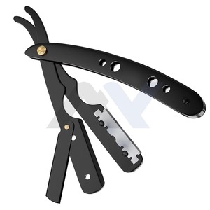 Rasoir droit professionnel en acier inoxydable avec verrou pivotant pour hommes, rasoir de sûreté pour barbier, logo personnalisé, marque OEM, professionnel - Product Image 1