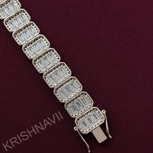 Pulsera de tenis de oro rosa de 10K con diamantes VVS de 13mm, estilo hip hop, joyería de lujo con incrustaciones brillantes, regalo para hombres y mujeres, corte cojín - Product Image 2