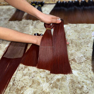 Produits capillaires en cheveux humains en gros, mèches de cheveux vierges vietnamiens, lisses comme des baguettes, avec fermeture en dentelle frontale, perruques en cheveux humains, dentelle frontale - Product Image 2