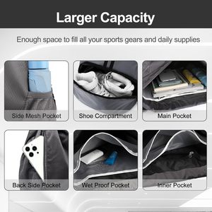 Sac de sport en toile personnalisé avec sangle réglable, sac de voyage sportif, vente en gros - Product Image 4