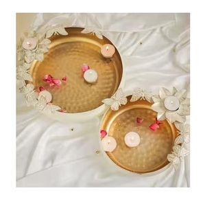 Handmade Brass Urli Bowl Lotus Design Floating Flowers Candles Traditional <b>Indian</b> <b>Home</b> <b>Decor</b> Wedding Centerpiece Heat Resistant - Product Image 2
