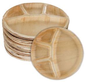 Assiettes écologiques en feuilles d'arec, vaisselle jetable biodégradable en feuilles de palmier pour fêtes, mariages et traiteurs - Product Image 2