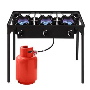 Estufa Portátil de Gas Propano para Camping, de Alta Presión, Tres Quemadores, 22500 BTU, de Hierro Fundido, para Cocinar al Aire Libre y Barbacoa - Product Image 6