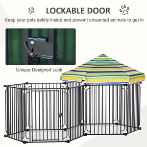 Recinto per Animali Domestici con Motivo a Tinta Unita per Cani di Piccola e Media Taglia, 120 cm di Altezza con Porta e Copertura Rimovibile, per Uso Interno ed Esterno, Adatto anche per Maiali - Product Image 4