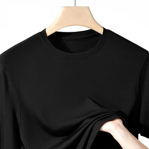 High-end 7A Antibacterial Breathable Men's Short Sleeve T-Shirt 100% Australian Merino <b>Wool</b> Four-Way Stretch Summer Comfortable - Product Image 4