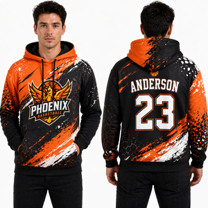 Sudadera con Capucha de Baloncesto Sublimada Premium para Hombre, Sudadera Deportiva Transpirable Personalizada para Equipos, Fabricante OEM - Product Image 3