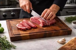 Tabla de Cortar Mini Ecológica de Madera de Acacia Natural con Asa, Utensilio de Cocina para Carne, Pan, Verduras y Charcutería - Product Image 5
