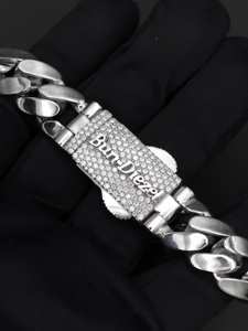 15mm <b>Plain</b> Cuban Link Bracelet 925 Sterling Silver Lab Grown Diamond Custom Iced Out <b>Box</b> Lock Moissanite Hip Hop Jewelry - Product Image 5