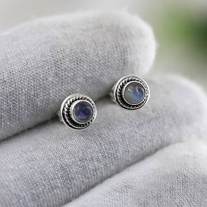 925 Sterling <b>Silver</b> Natural Flashy Labradorite Gemstone <b>Studs</b> Stylish Dainty Fashion Earrings For Women Fashion Jewelry <b>Studs</b> - Product Image 6