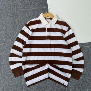 Camiseta de Rugby de Algodón Grueso de 240 GSM, Azul y Blanco con Paneles Horizontales, Manga Larga, Logotipo Personalizado, Camisetas de Polo de Rugby para Hombre - Product Image 5