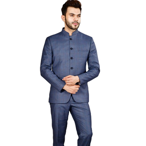 La Scoot Costume 2 pièces pour homme, coupe régulière, col banni, tenue de cérémonie, vêtements longs en polyester viscose respirant - Product Image 1