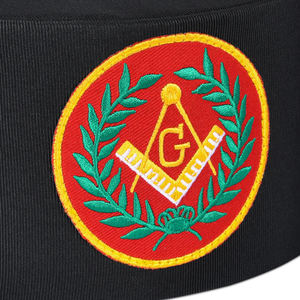Gorra de la Comandancia de los Caballeros Templarios, Regalia Masónica, 100% Algodón, Ajustable, Bordado a Mano en Negro, Personalizada - Product Image 3