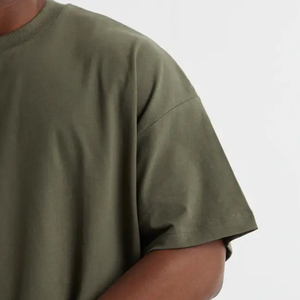 T-shirts pour hommes en coton biologique 100% 250 GSM, coupe ample, épaules tombantes, grande taille, vêtements d'été pour hommes, personnalisez votre logo, streetwear décontracté - Product Image 6