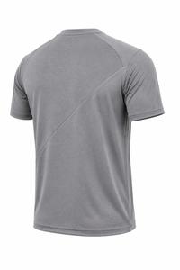 Men's Gray Short Sleeve O-Neck T-<b>Shirt</b> Slim Fit Quick Dry Knitted Solid Color Casual Style Regular Length <b>100</b>% <b>Polyester</b> - Product Image 5