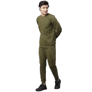 Ensemble de survêtement pour homme à col roulé en fibre de bambou 100% respirant, veste et pantalon de jogging, décontracté, pour le sport en plein air, la course à pied, vêtements de sport modernes - Product Image 1