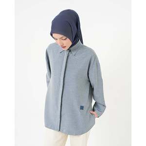 Camisa Larga de Satén y Algodón de Alta Calidad para Mujer, Bordada, con Diseño Estampado Informal, con Botones, para la Vida Diaria y la Oficina, Disponible en Tallas XL y XS, Otoño - Product Image 1
