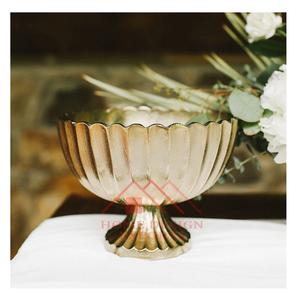 Centros de mesa último diseño compota dorada cuenco de flores para boda superventas al aire libre grande Pedestal florero - Product Image 1