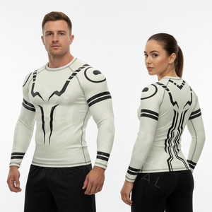 Camiseta de Compresión de Manga Larga para Entrenamiento de BJJ y MMA, Diseño Sublimado, 220 GSM, Ligera, de Alto Rendimiento y Resistente - Product Image 3
