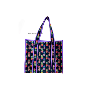 Bolsos Tote Hechos a Mano con Estampado Jaipuri, Ecológicos, con Bolsillos de Diseño Personalizado, Acolchados, para la Playa o Compras, con Forro Gigham para Mujer - Product Image 4