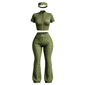 Conjunto de Pantalones Casuales Personalizados para Mujer 2026, Pantalones Acampanados con Estampado de Leopardo, Conjunto de Tres Piezas, Ropa Deportiva para Mujer - Product Image 5