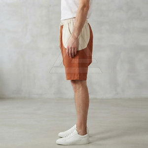 Relaxed Fit Drop Crotch <b>Shorts</b> <b>Men</b> Baggy <b>Knee</b> <b>Length</b> Wide Leg Drawstring Waist Cotton Blend Urban Streetwear - Product Image 6