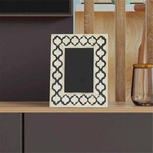 Luxury <b>Black</b> White Bone Inlay Photo <b>Frame</b> Handmade Moroccan Pattern Bone Mosaic Decorative Tabletop - Product Image 5