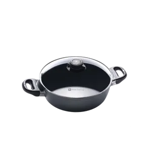 Casserole haut de gamme en acier inoxydable, fabriquée à la main, écologique, style américain, avec couvercle en aluminium, diamètre 33 cm, pour accessoires de cuisine - Product Image 3