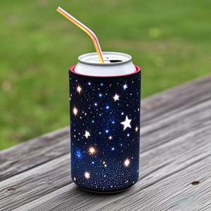 Starry Night Neoprene Can <b>Cooler</b> Insulated Holder for 12oz Cans Beer Thermal Collapsible <b>Material</b> Keep Cold Novelty Design - Product Image 6