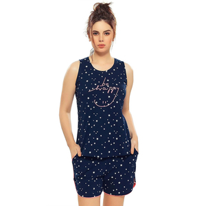 Ensemble deux pièces d'été élégant, confortable et respirant en coton pour femme grande taille – Hauts à manches longues et shorts, motifs unis ou imprimés, personnalisable OEM - Product Image 1