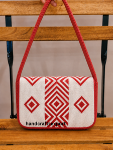 Bolso de Hombro con Cierre Magnético, Bordado a Mano en Rojo y Blanco, con Cuentas, para el Día de San Valentín, para Mujer, Venta al Por Mayor - Product Image 2