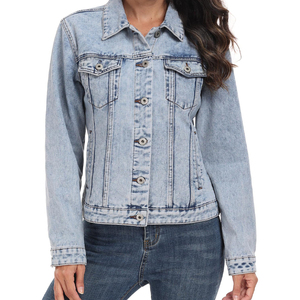 Premium Women's Denim Jacket Casual Winter Waterproof Breathable Cotton <b>Button</b>-Up <b>Coat</b> 100% Cotton Premium Women's Denim Jacket - Product Image 2