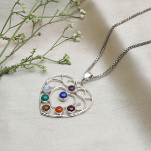 Collier pendentif en argent sterling 925 avec sept pierres, style classique de haute qualité, vente en gros, fait main, pour femmes, en vrac - Product Image 3