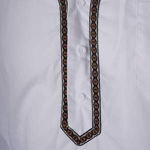 Túnica Musulmana Qatari, Thobe Islámico para Hombre, Bordado, Color Sólido, Regalo de Ramadán, Túnica Larga Jubbah con Logotipo Personalizado - Product Image 6