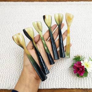 Handmade Horn Salad <b>Spoon</b> Set Vintage Design Long Handle Creative Tea <b>Spoon</b> Mirror Polish Decorative Serving Utensils - Product Image 5