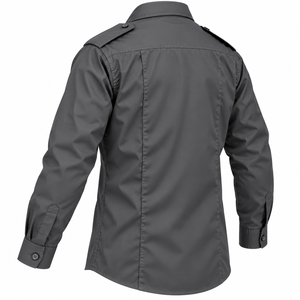 Camisa de Trabajo de Manga Larga de Alta Calidad para Guardias de Seguridad, con Botones y Bolsillo Frontal, Logotipo y Marca Personalizados - Product Image 4