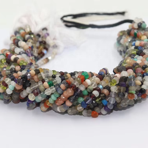 4mm Multi Disco Faceted Rondelle Beads Natural Gemstone for Jewelry Making Multi Candy Disco Beads - Product Image 1