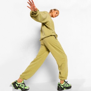 Custom Logo Plus Size Casual Wear Fashion 2 Piece Set Jogger Sweatshirt Sweatpants Cotton <b>Tracksuit</b> For Women - Product Image 3