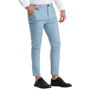 Nuevos Pantalones de Vestir a Rayas para Hombre, Corte Slim Fit, Formales de Negocios, Casuales de Oficina, Diseño Elegante y Moderno, OEM ODM - Product Image 1